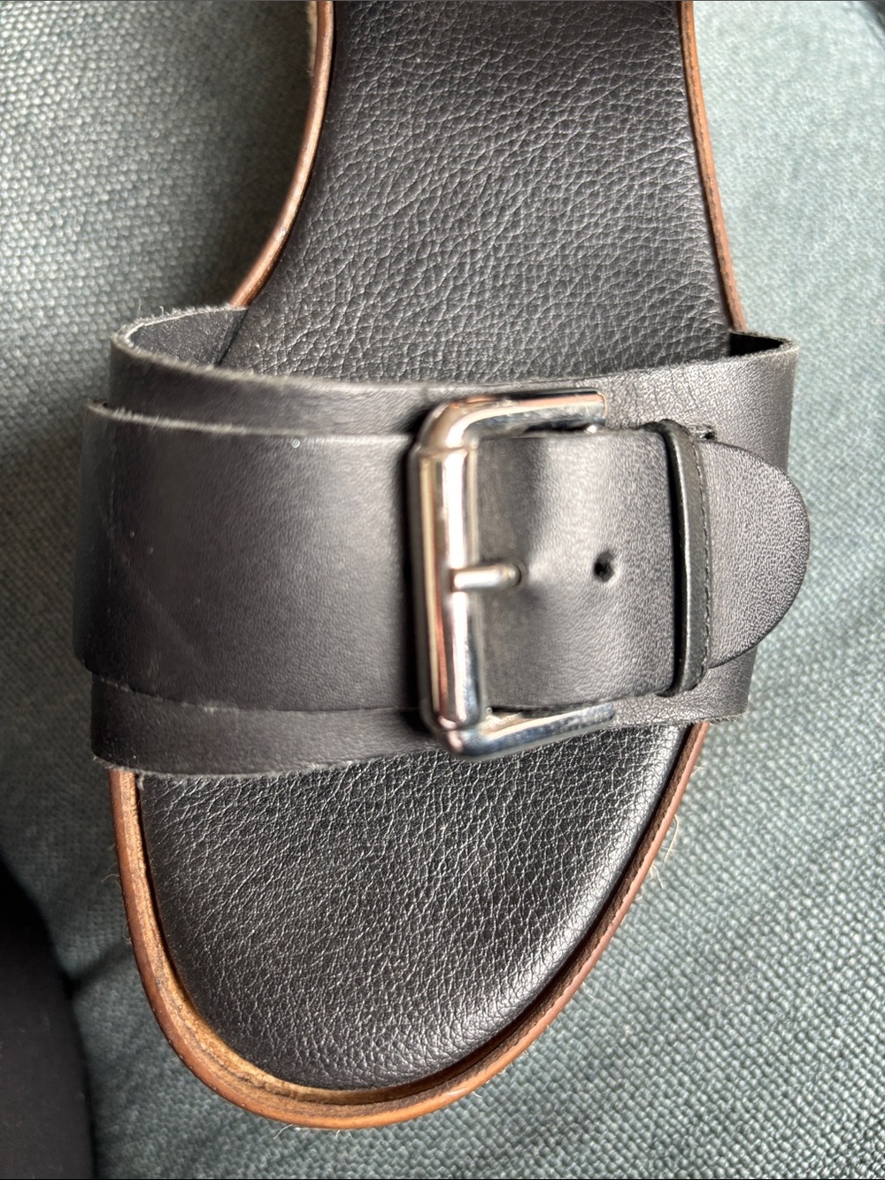 L'INTERVALLE Black Leather Buckle Platform Sandals - Picture 5 of 7